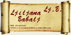Ljiljana Babalj vizit kartica